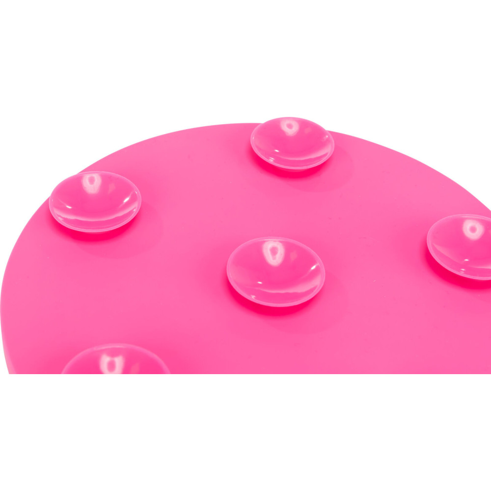 Tapis à lécher lick'snack avec ventouse 18 cm rose