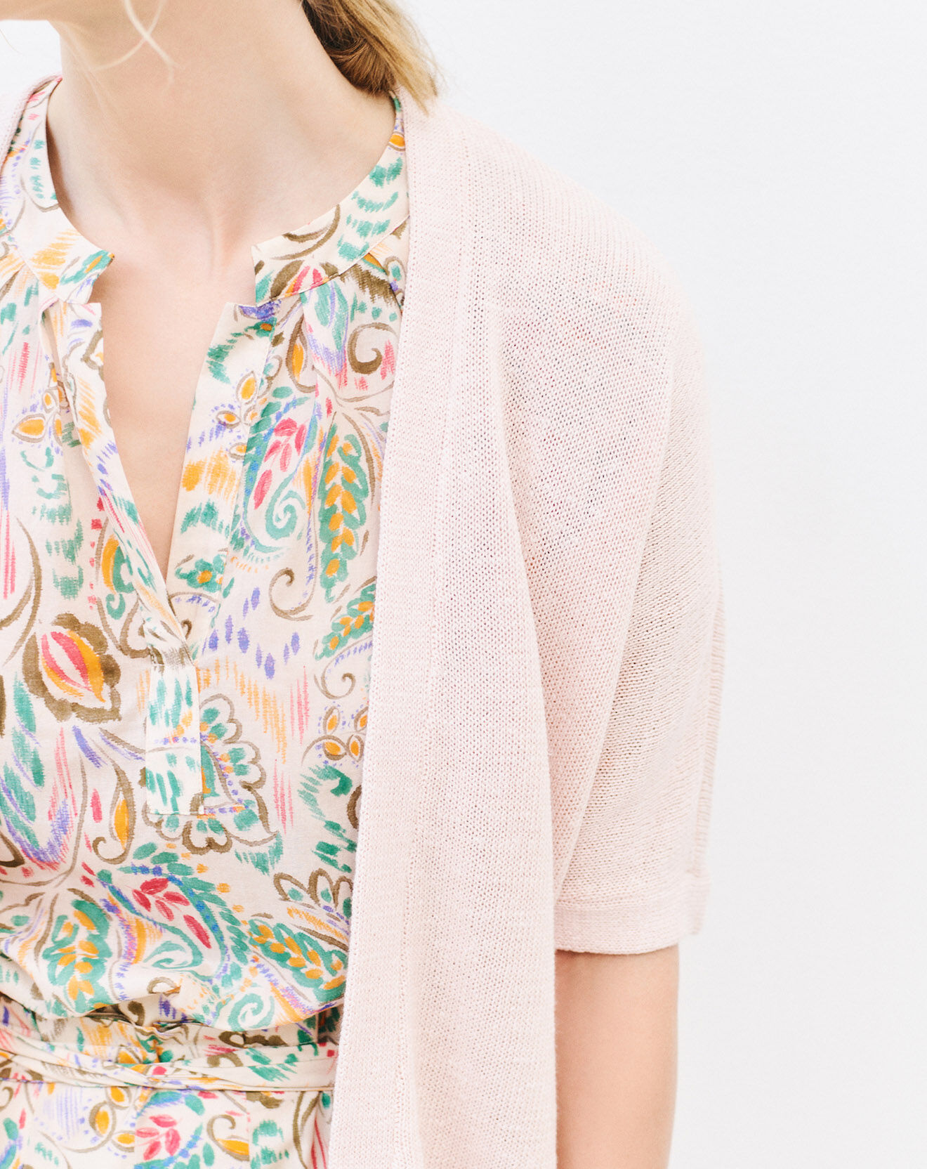 Caroll Gilet en Lin & Coton mélangés Lucilia cream tan