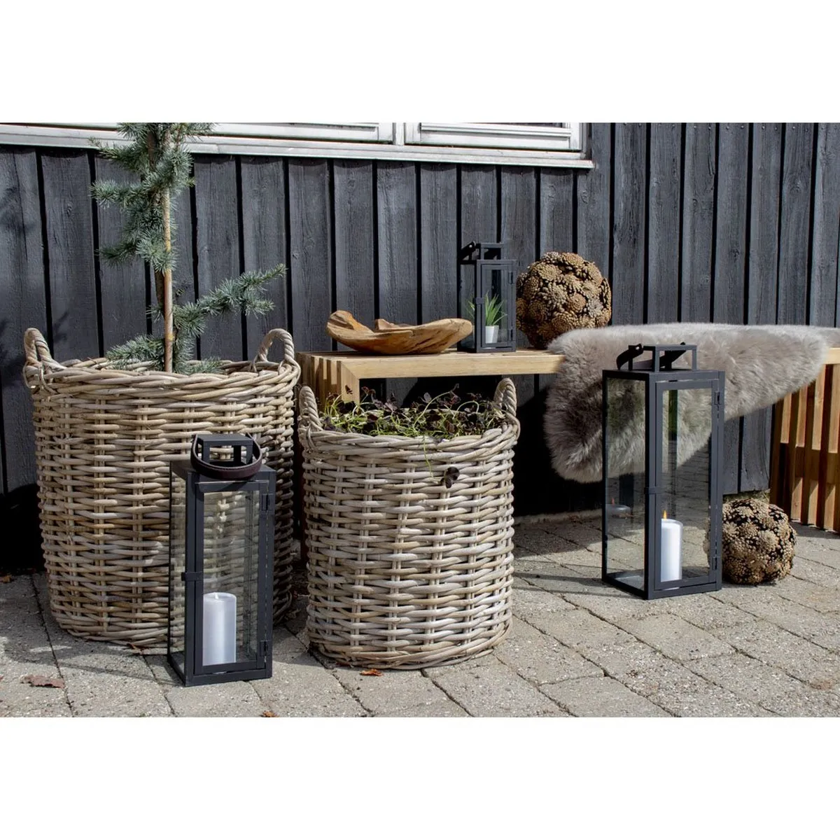 Epikasa Paniers Indo en Rotin 50x50x58 cm - Marron