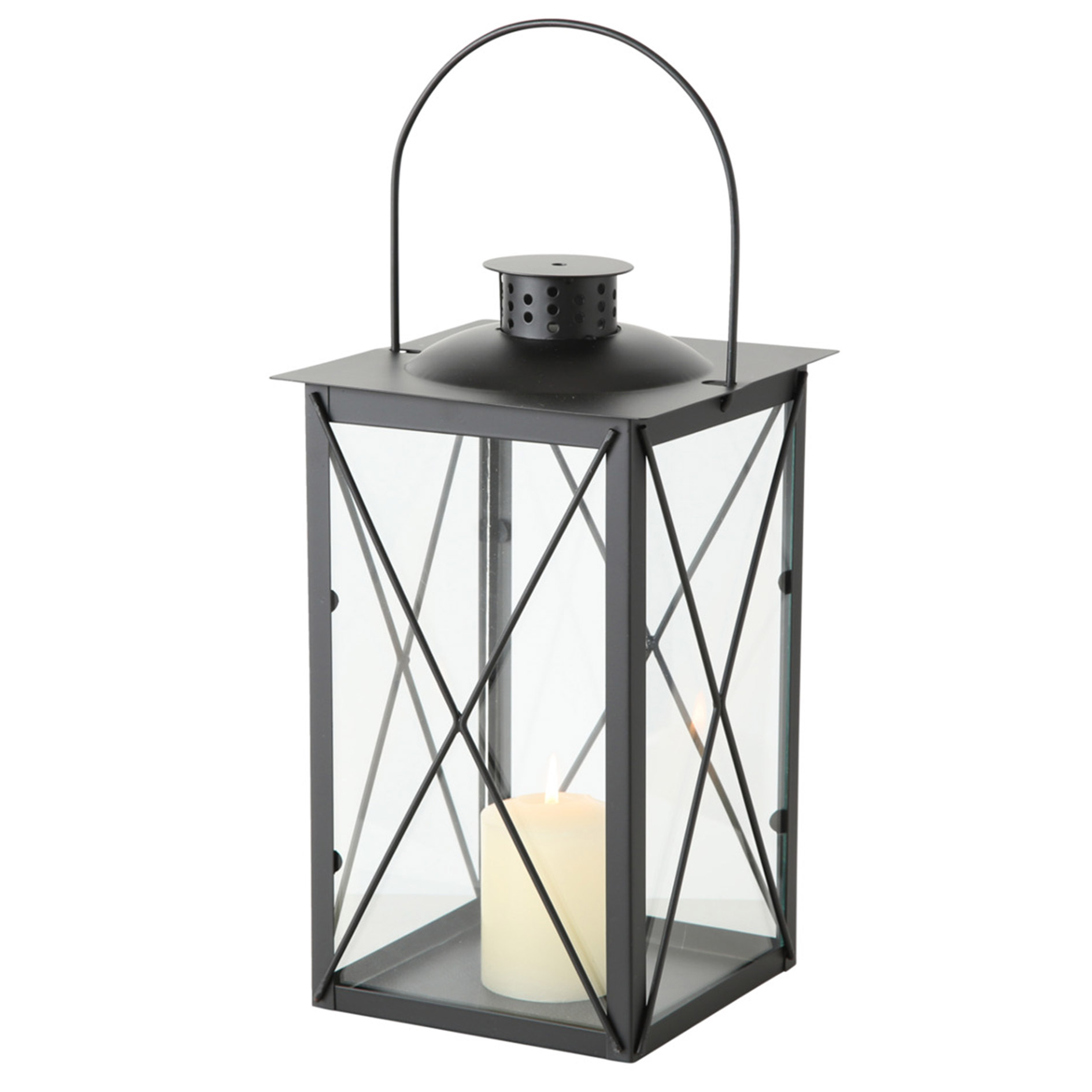 Indoor-Laterne - schwarz - 30 cm hoch