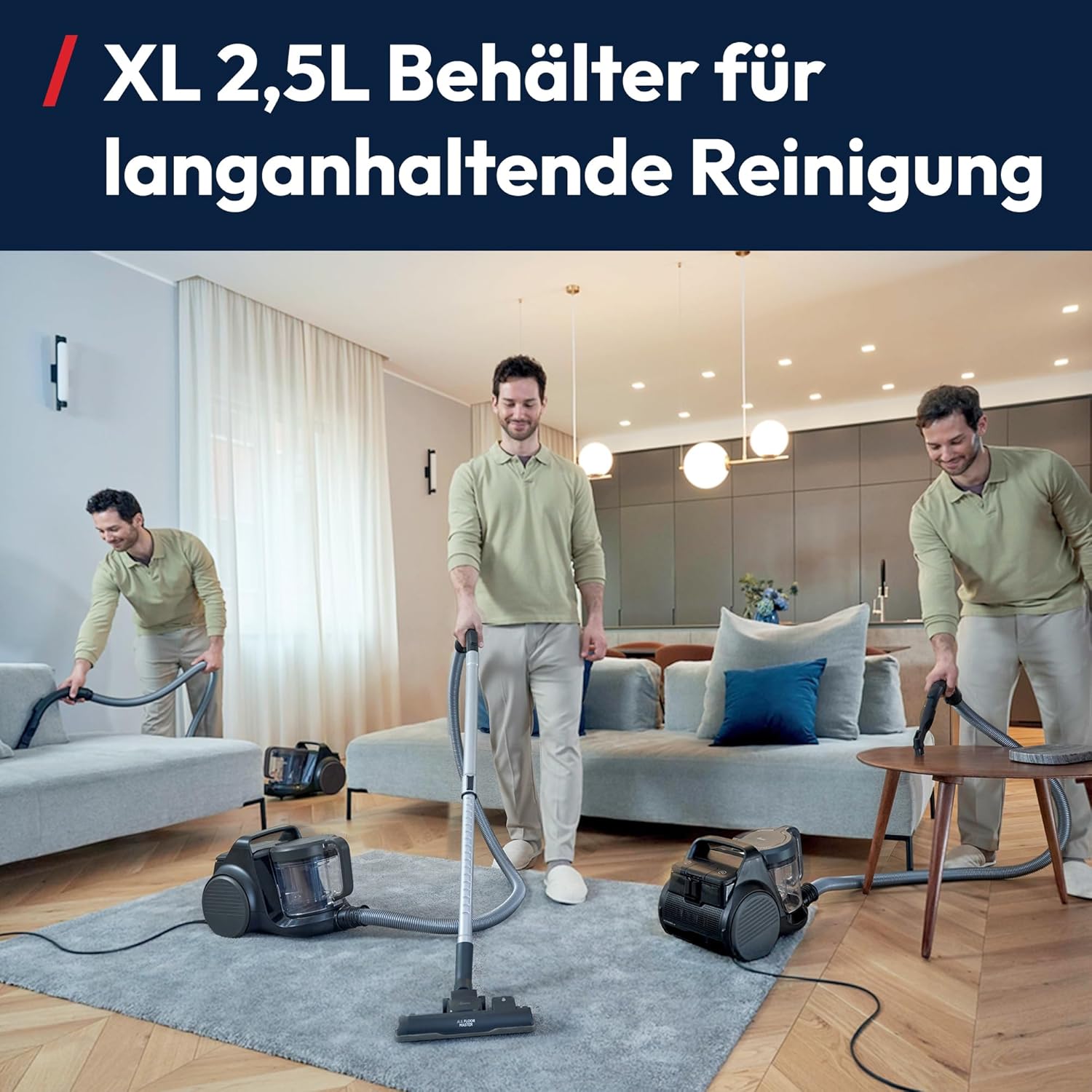 Hoover HP2 leistungsstarker Bodenstaubsauger ohne Beutel für Hartböden & Teppiche, leicht & kompakt, EPA-Staubfilter, 2,5 L Staubbehälter, integriertes Zubehör, 850 W, 10 m Arbeitsradius [HP2Z10A]