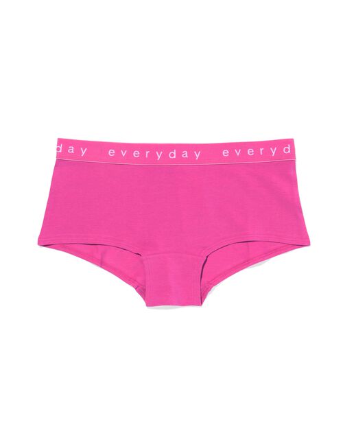 boxer femme taille haute en coton rose vif