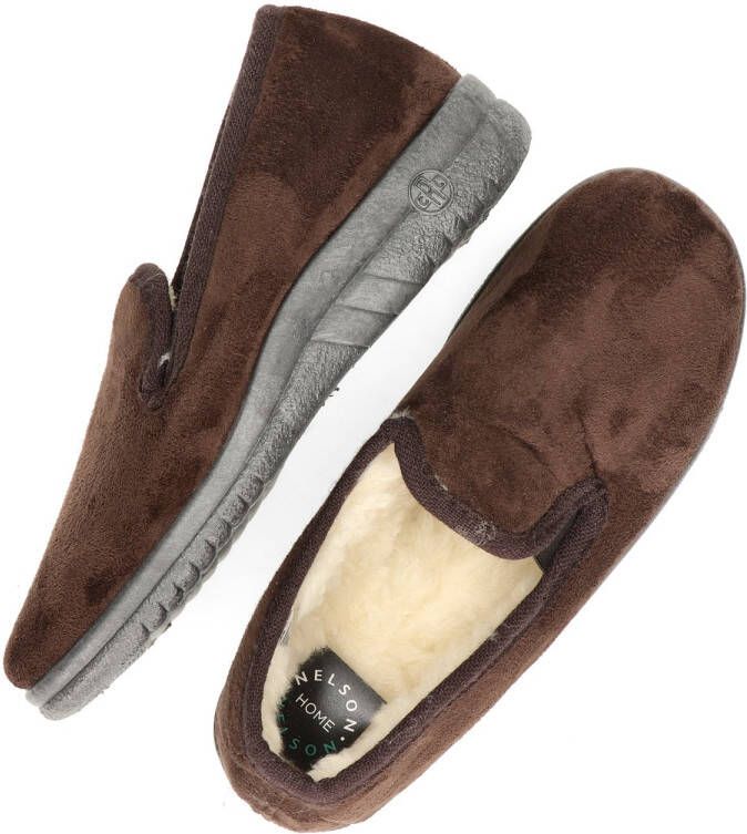 Nelson Home Pantoffels voor heren Bruin Sloffen