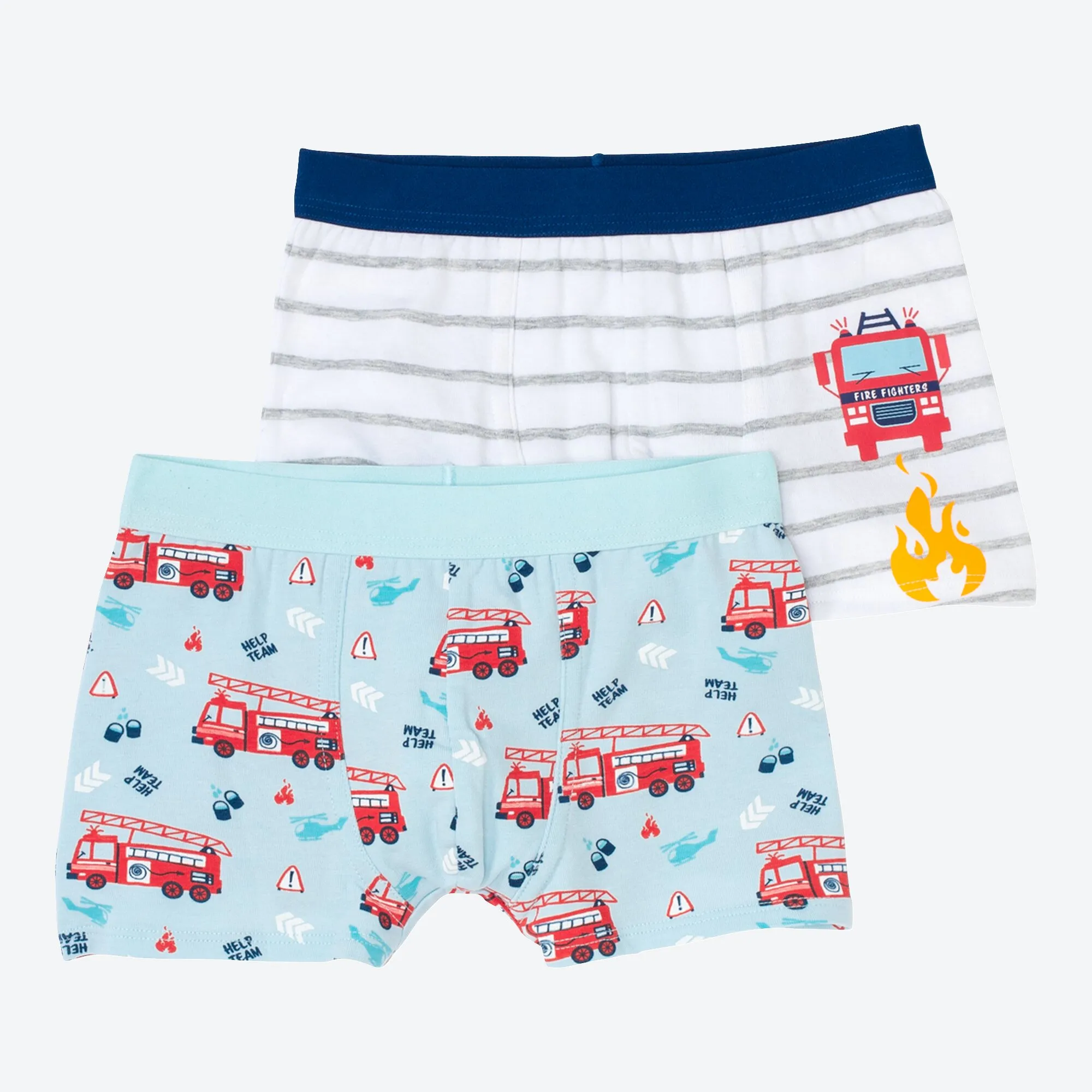 Jungen-Retroshorts mit Feuerwehr-Muster, 2er-Pack