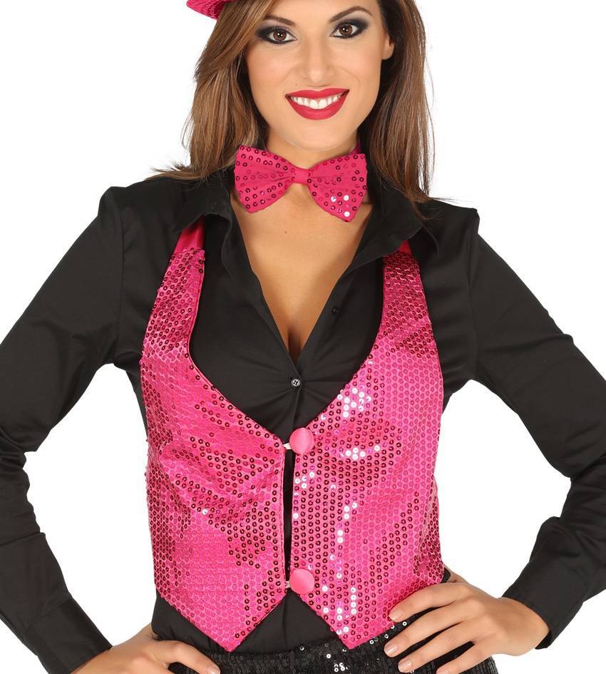 Glitter Gilet Roze Dames