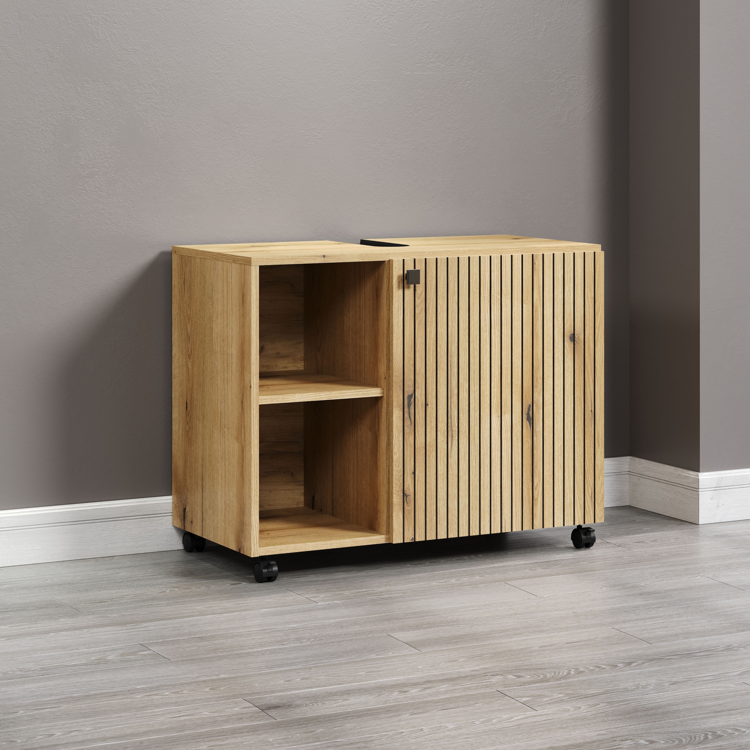 welltime Waschbeckenunterschrank »Amrum« 1 Stk. tlg. Waschtisch auf Rollen - (B/T/H) wahlweise 60-80/42/64 cm