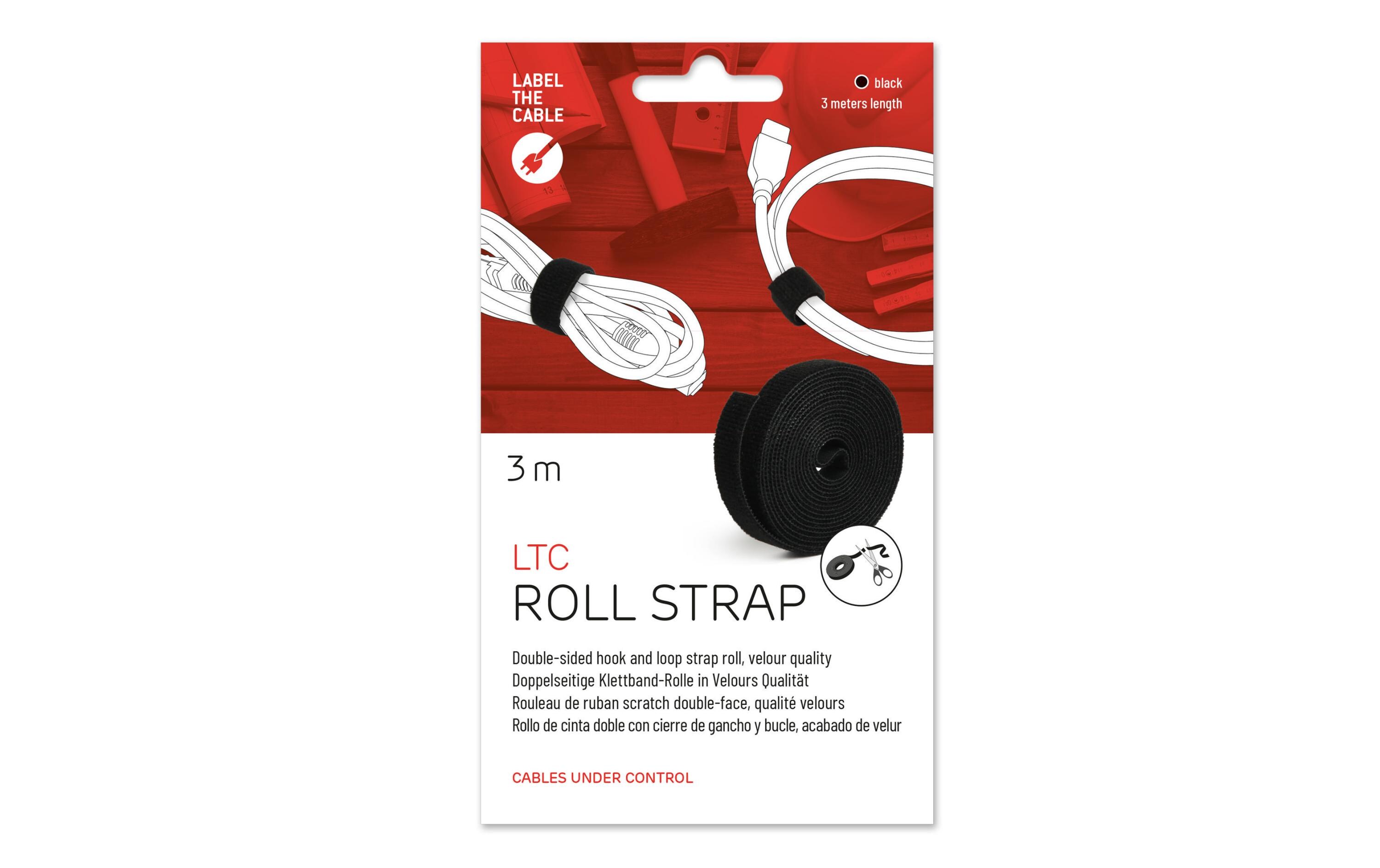 Klettband-Rolle ROLL STRAP 16 mm x 3 m, SchwarzKlettbandrolle LTC ROLL STRAP: Die Universallösung fürs Bündeln & Fixieren