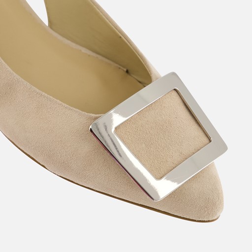 Linea Zeta Slingback Ballerina's beige Suede