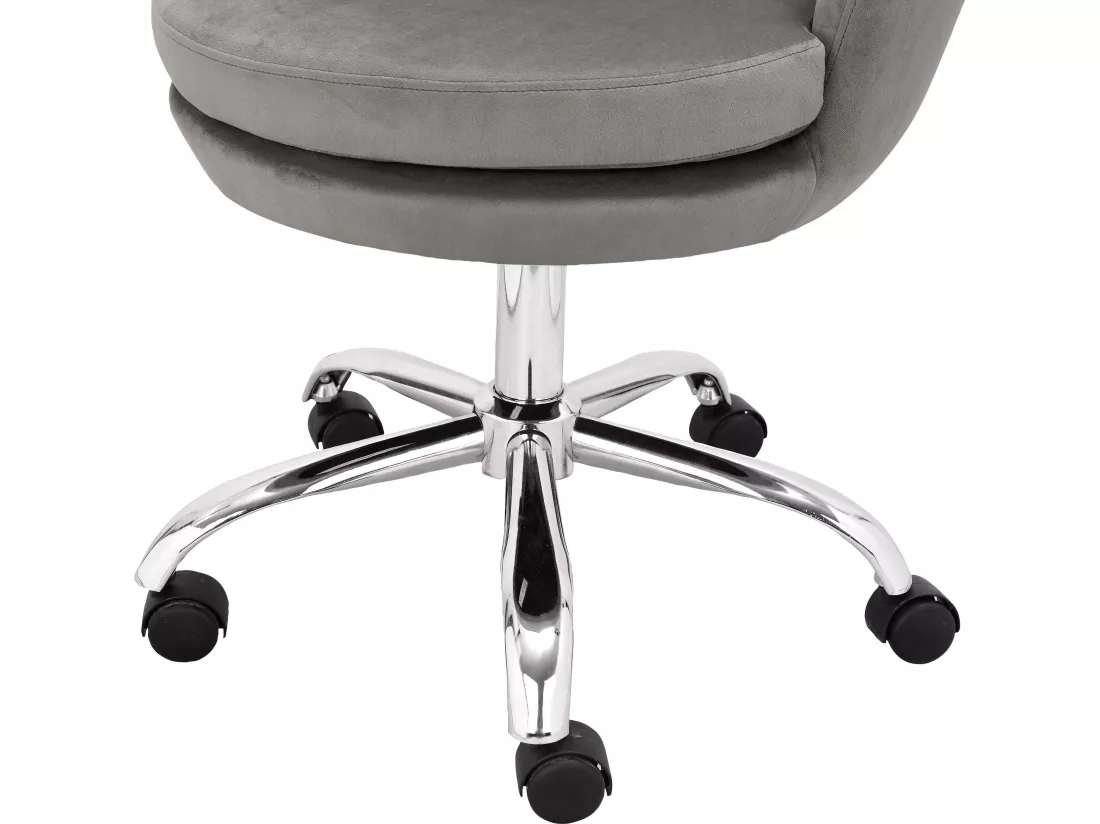 Wendy | Chaise de bureau rembourrée en velours gris