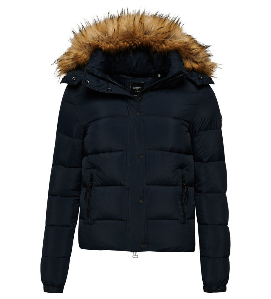 Jaqueta curta com capuz Superdry Mid-Duty, azul marinho