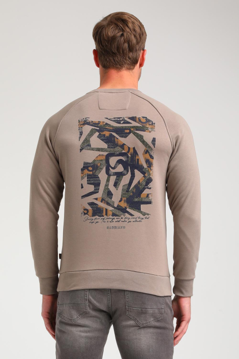 Gabbiano taupe heren sweater