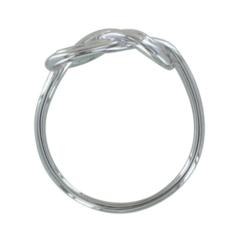 Bague Argent Rhodié Double Noeud Marin