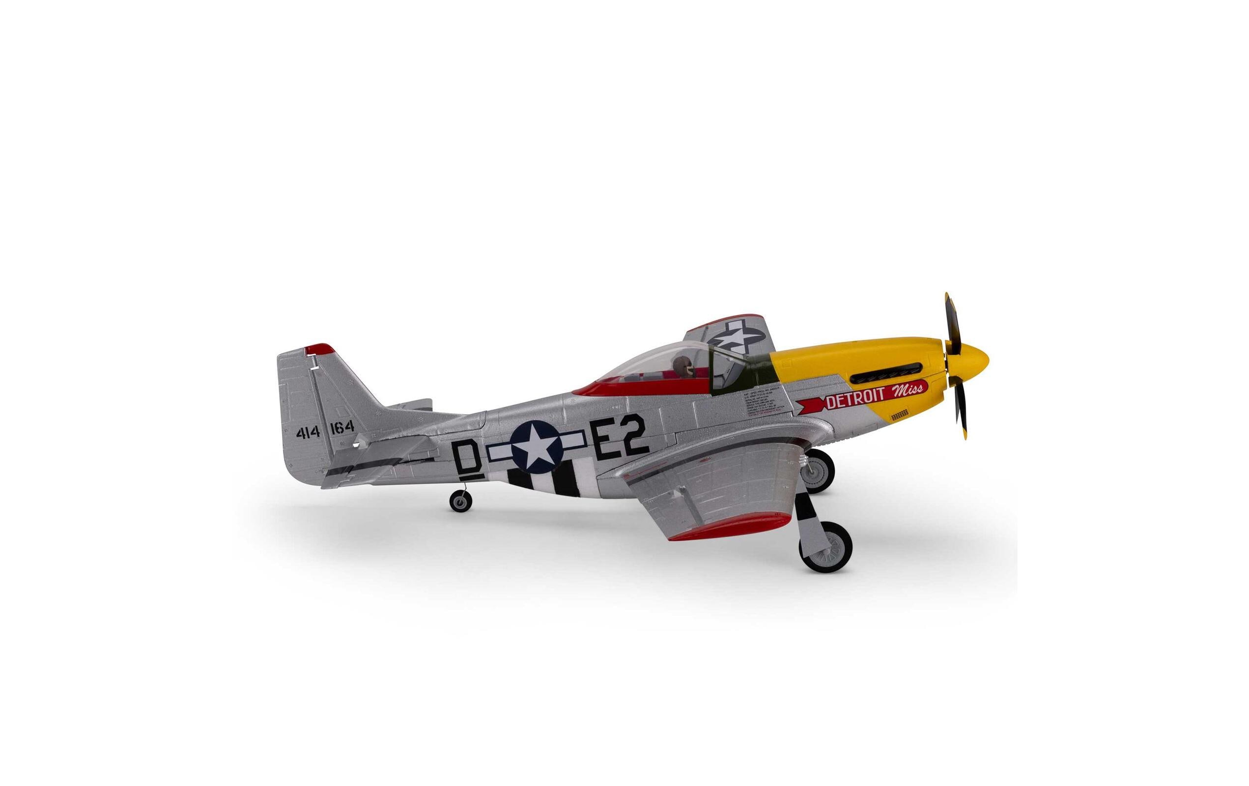 Warbird UMX P-51D Mustang Detroit Miss AS3X, SAFE BNF Basic<br>Scale-Warbird im UMX Format mit Brushless Antrieb