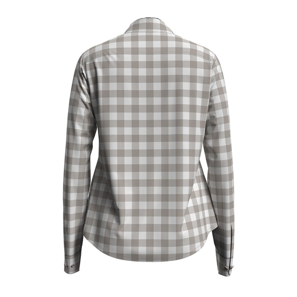Odlo MYTHEN - Chemise Femme silver cloud/white/check