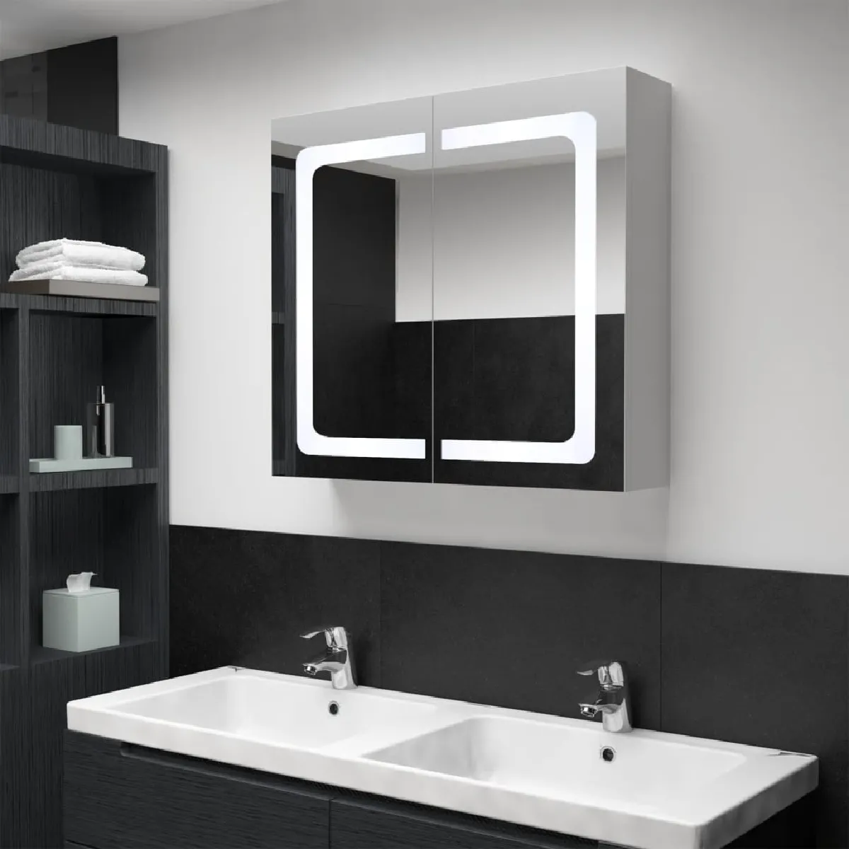 vidaXL Armoire à miroir LED 80x12.2x68 cm