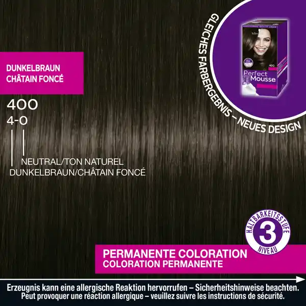 Perfect Mousse Schaumcoloration 400 Dunkelbraun