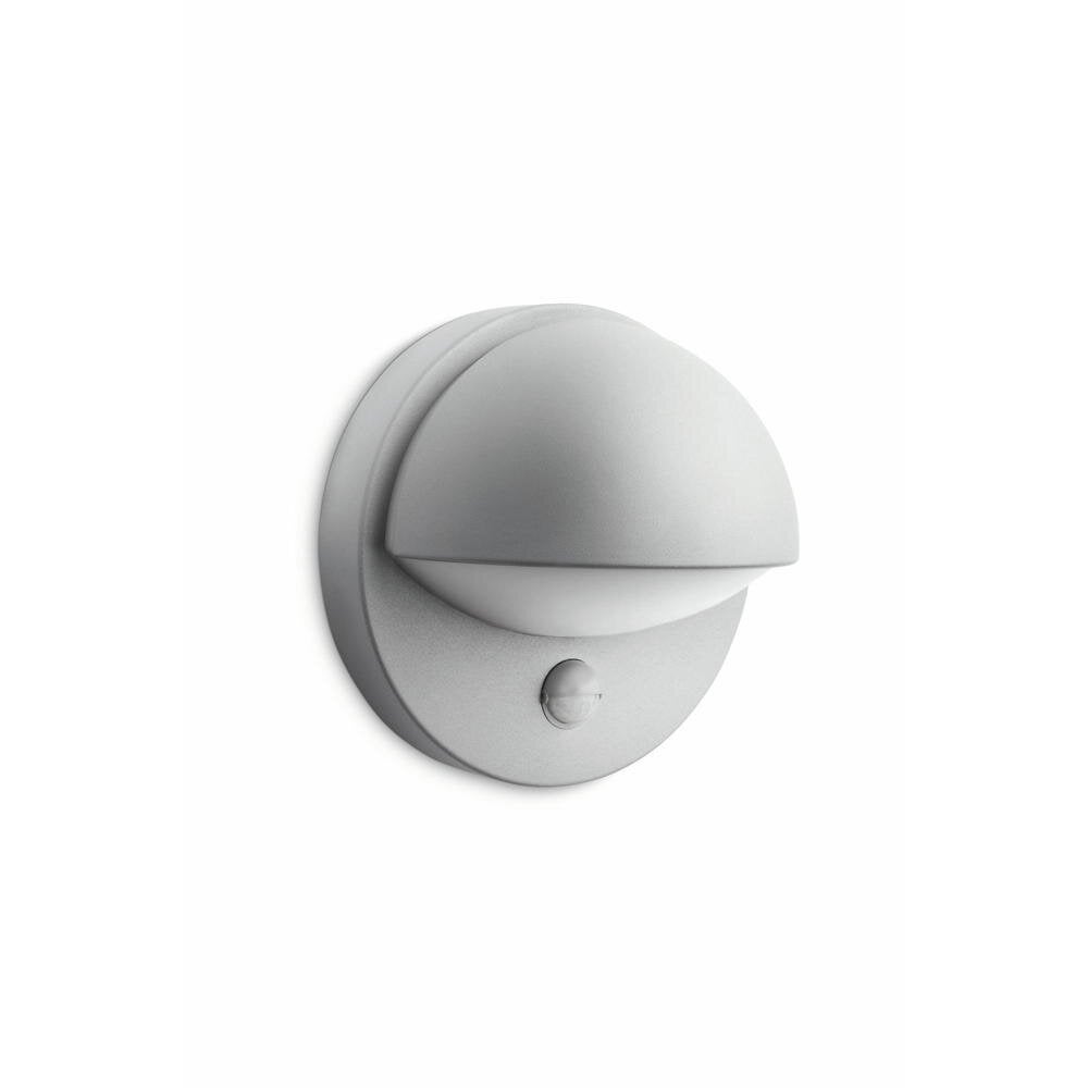 Wandlamp June in grijs, E27, IP44 met bewegingsmelder