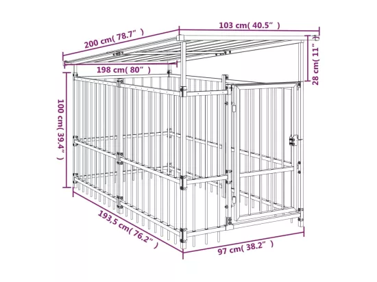 Chenil cage enclos pac noire 103 x 198 x 128 cm 02_0041730