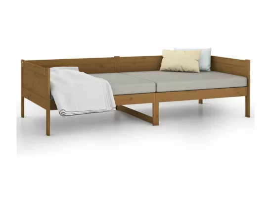 Lit de jour sans matelas marron miel bois pin massif 90x190 cm