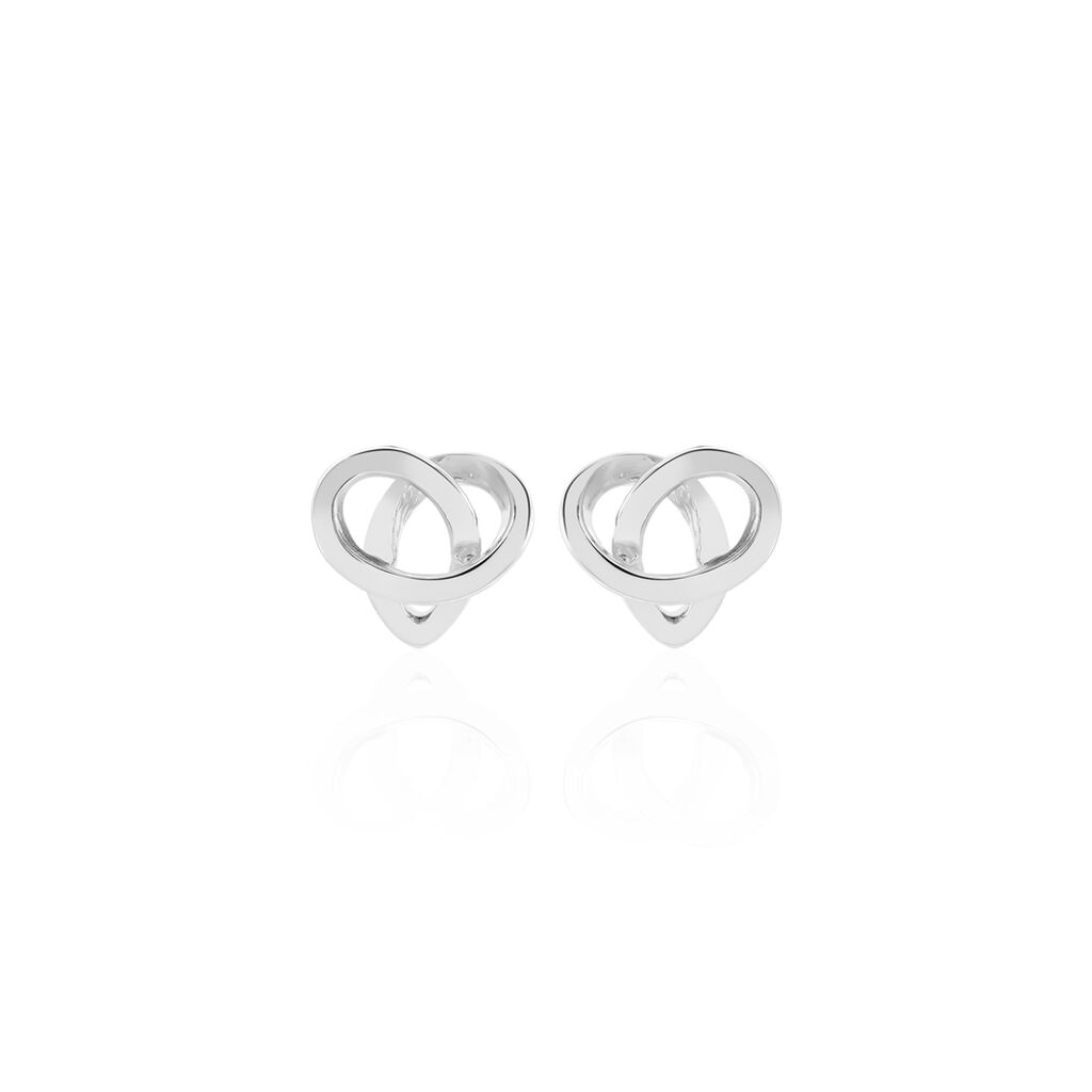 Boucles D'oreilles Puces Shainy Argent Blanc