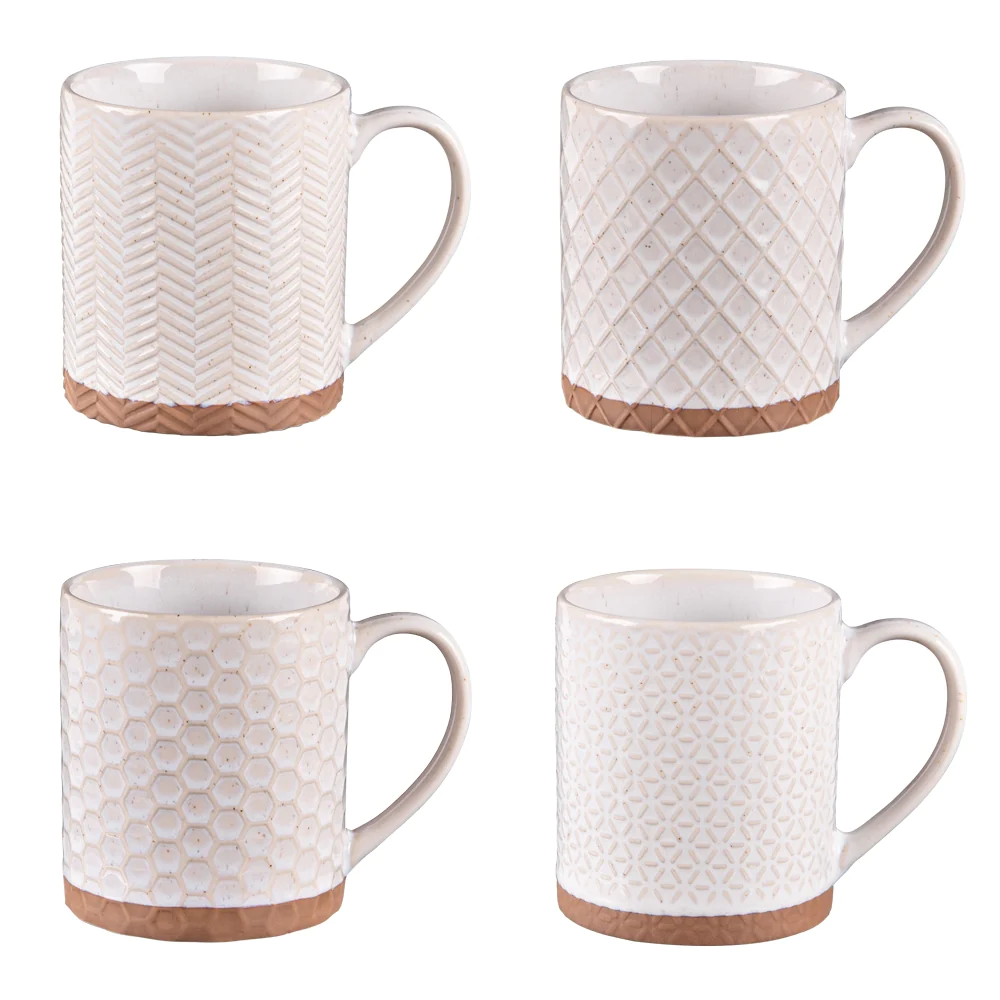 Coffret de 4 mugs Jaspe 35 cl beige Table passion