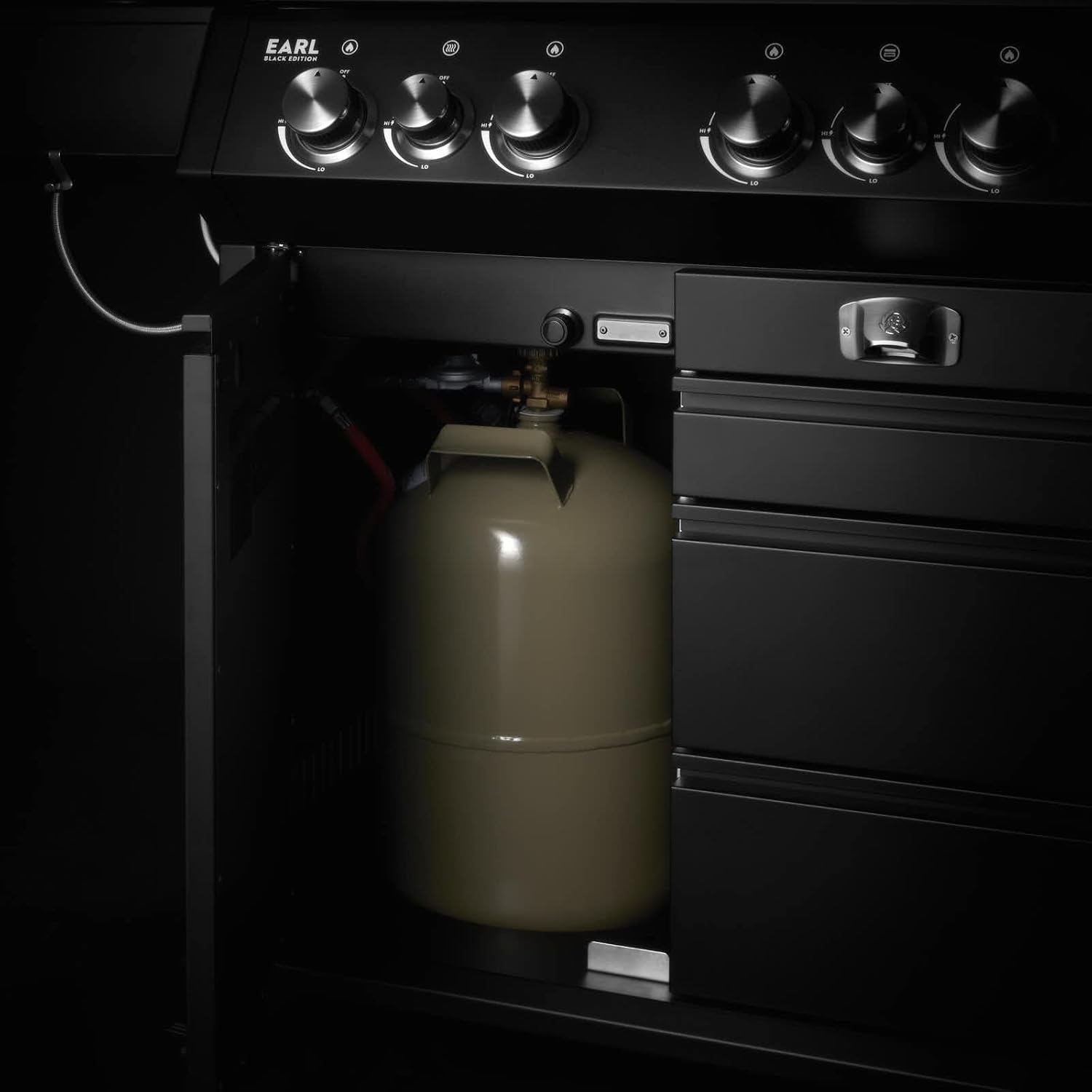 BURNHARD® 3-Brenner Gasgrill Edelstahl inkl. Heckbrenner, mit Edelstahl-Grillrost, inkl. stabiler Abdeckhaube, Seitenkochfeld mit Infrarot Keramikbrenner, Schwarz - EARL