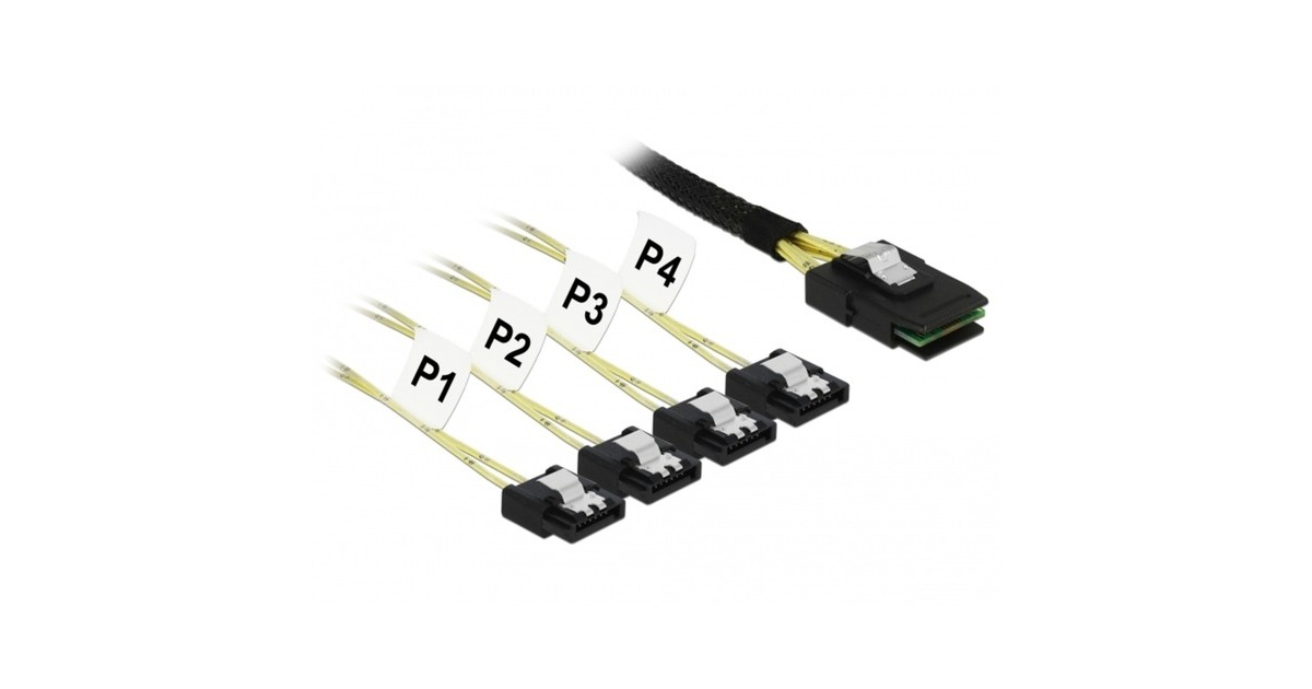 DeLOCKMini SAS SFF-8087 > 4x SATA 7-Pin adapter  (1 meter)