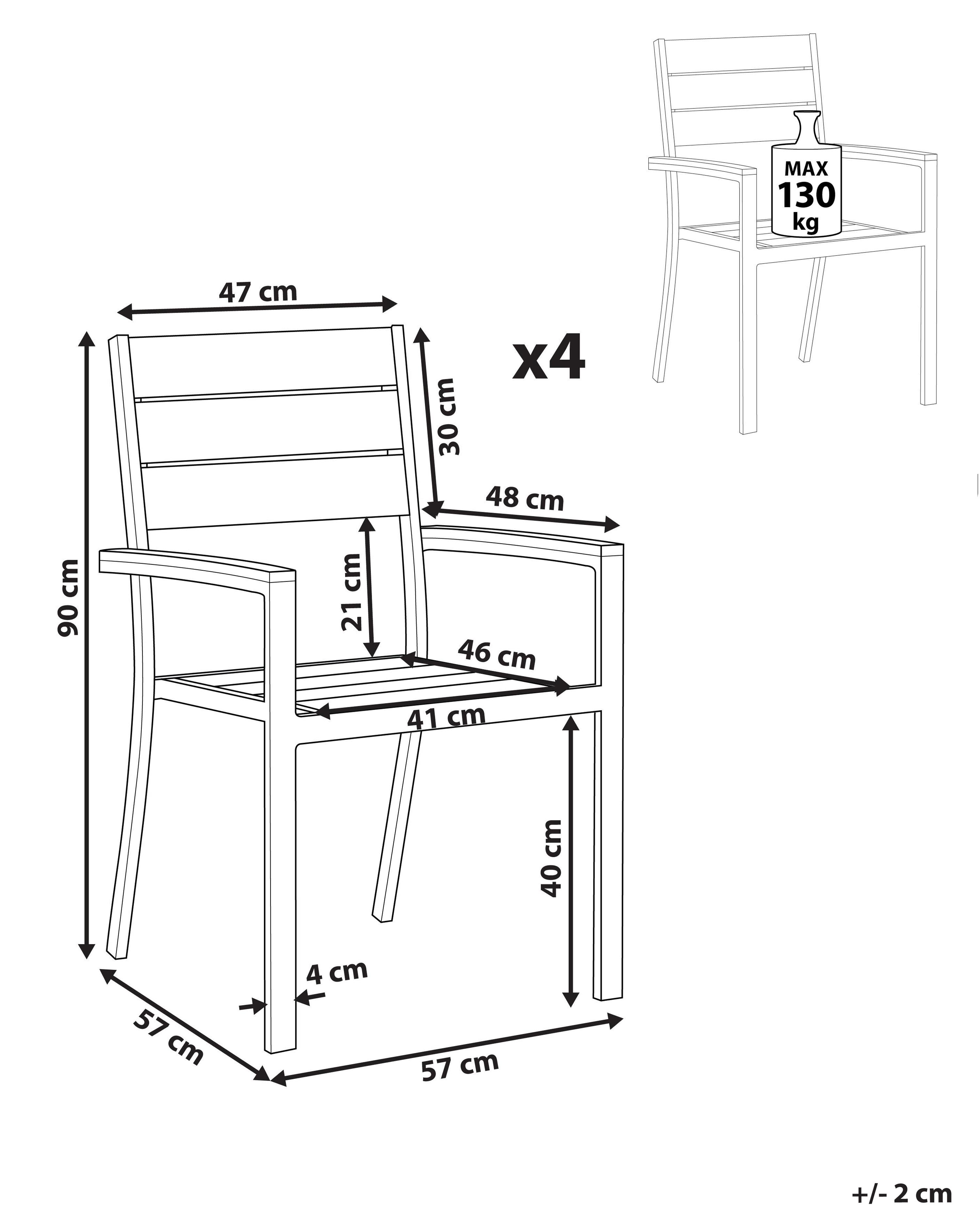 Set van 4 tuinstoelen PRATO Beige