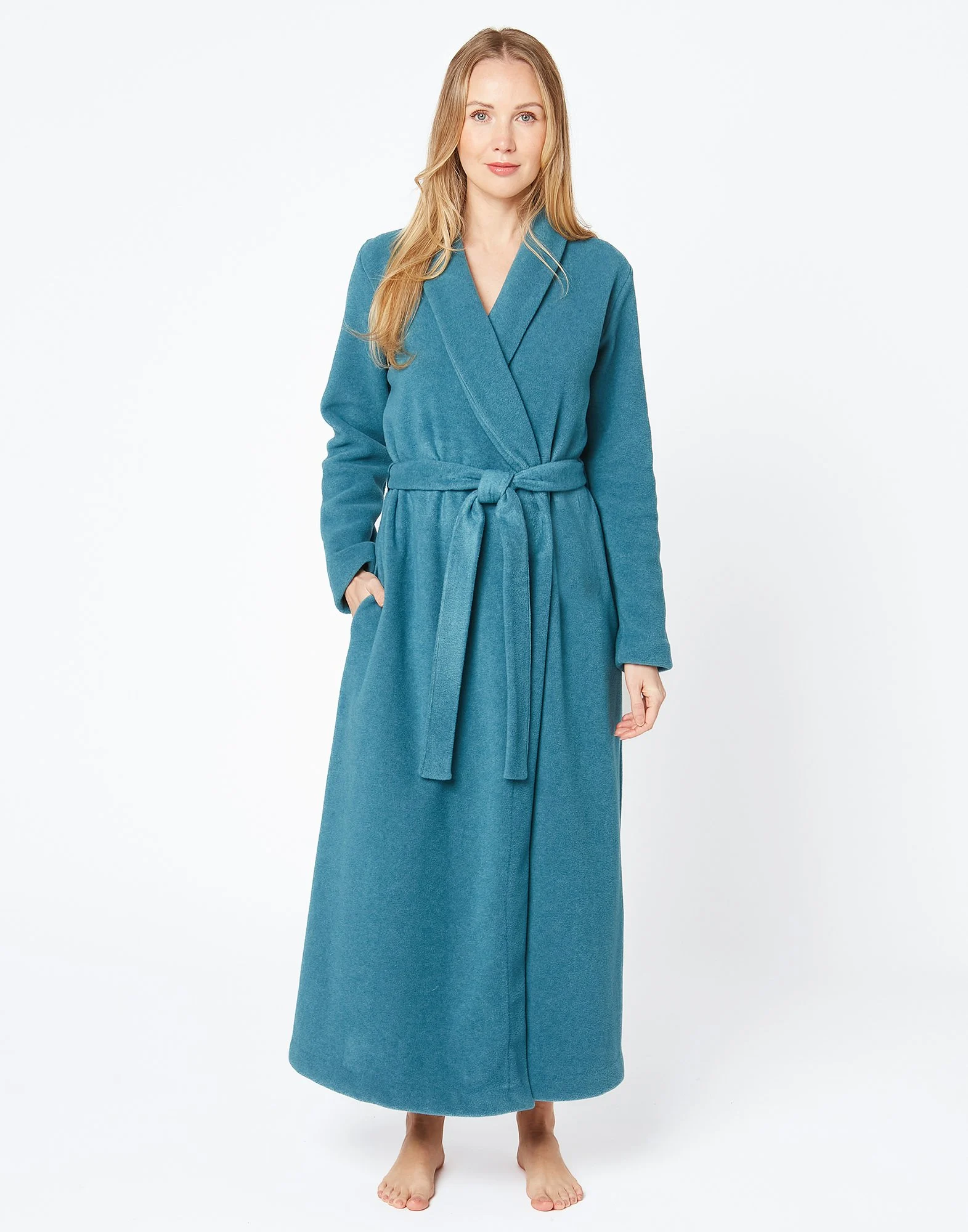 ESSENTIEL H62A - Peignoir long en polaire | Bleu