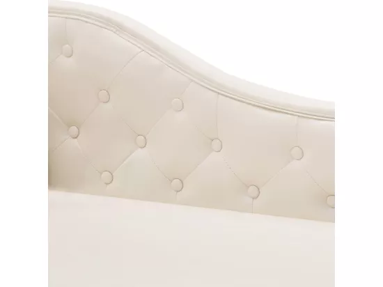 Chaise longue Blanc crème Similicuir