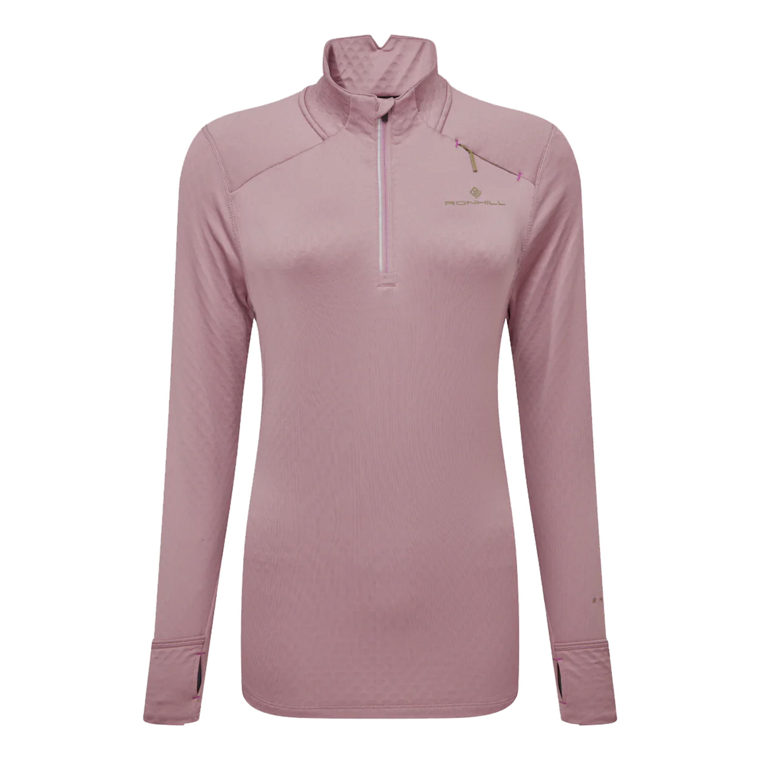 Ronhill Tech Prism 1/2 Zip Maillot De Course Femmes - Vieux Rose