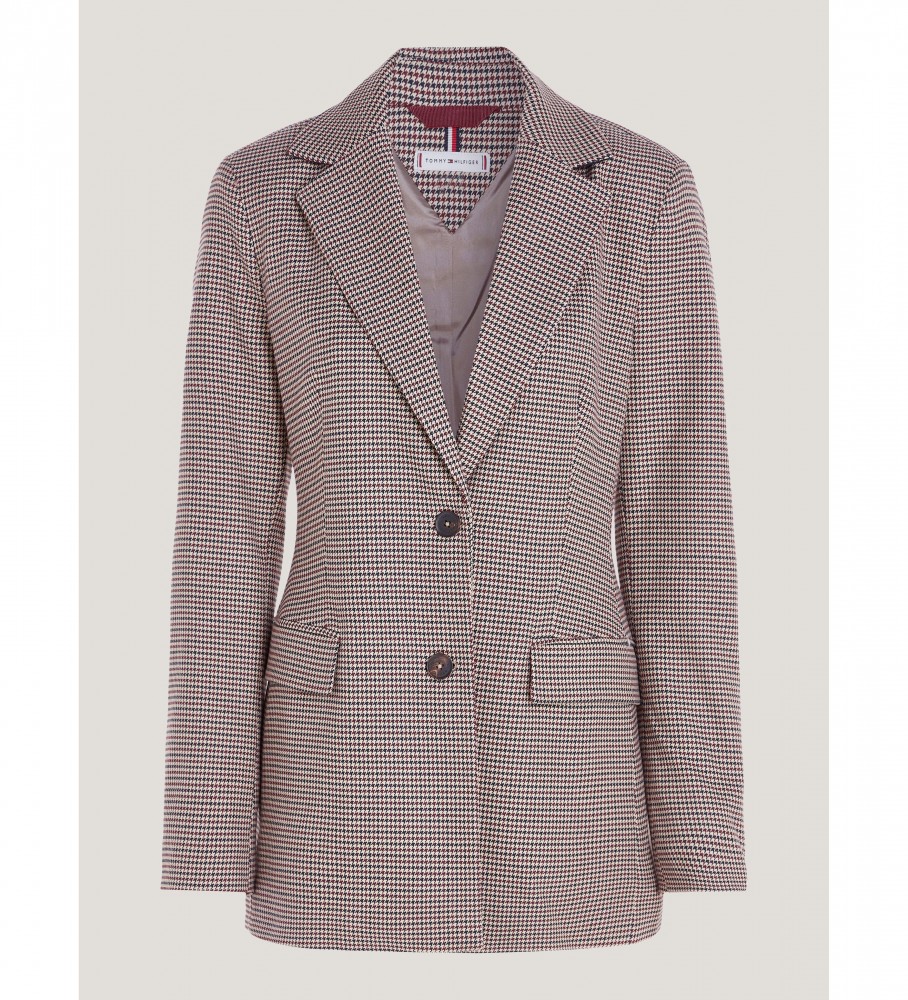 Blazer xadrez bege Tommy Hilfiger