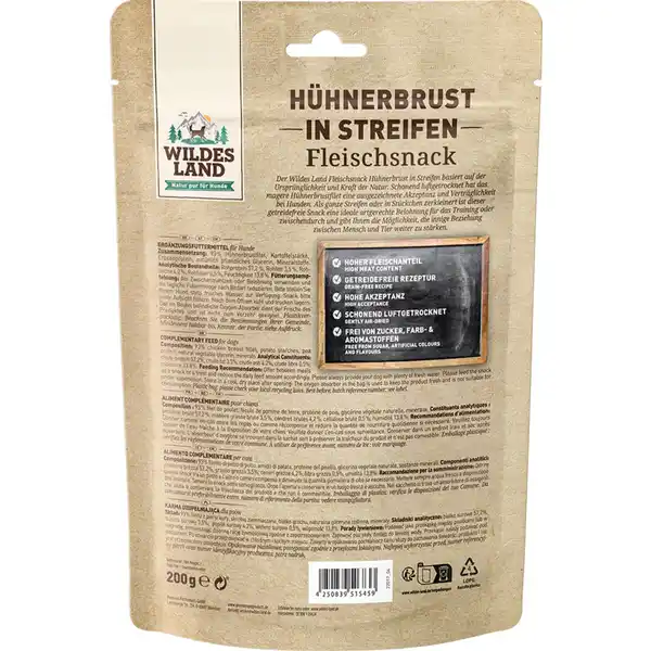 Hundesnack Hühnerbrust in Streifen
