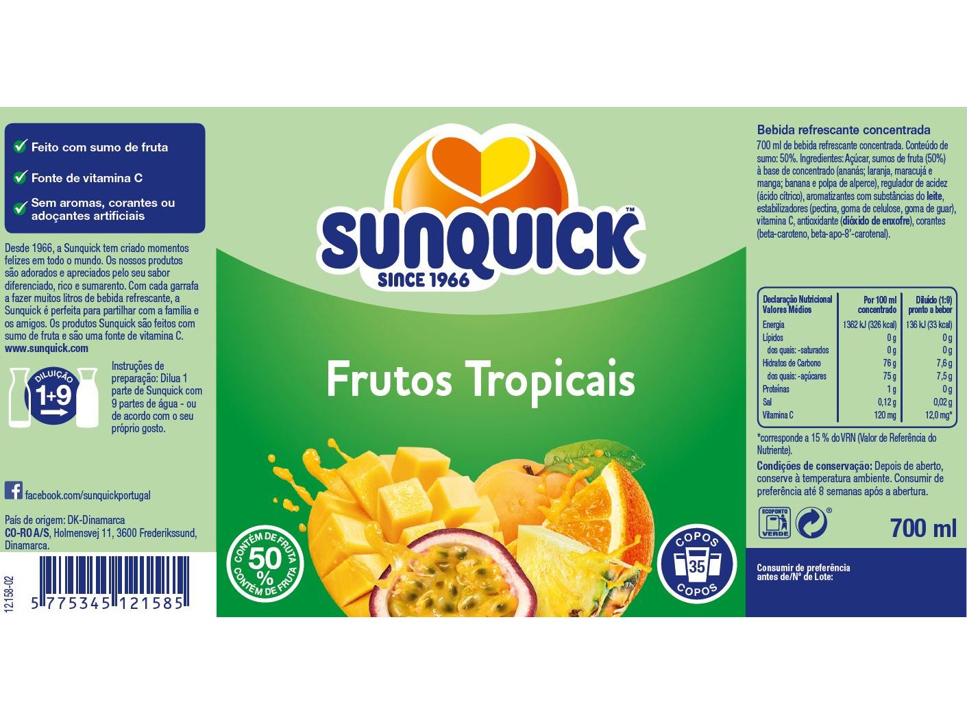 CONCENTRADO SUNQUICK FRUTAS TROPICAIS 0.70L