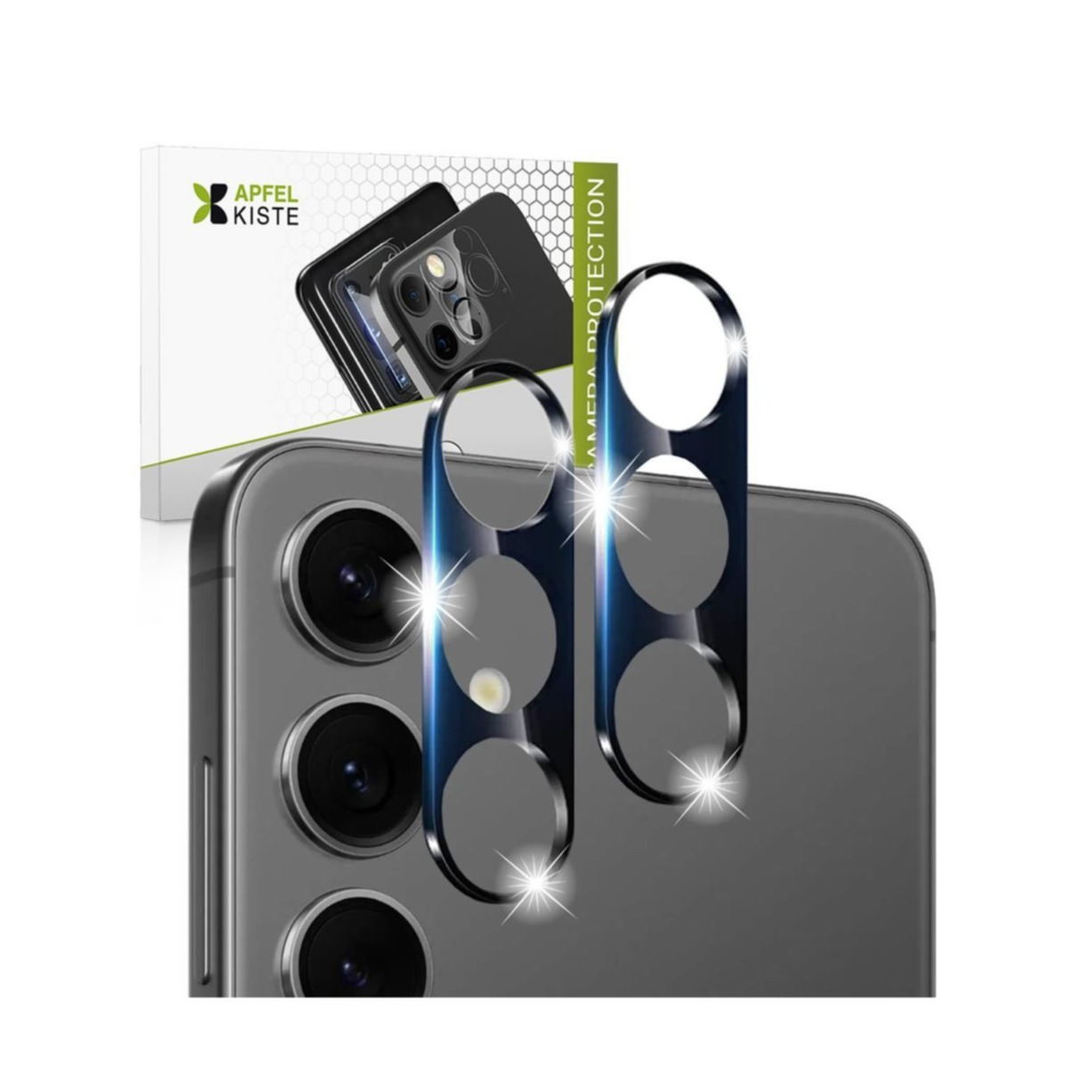 (2er Set) Samsung Galaxy S25 FE Kamera Objektiv Protector Panzer Glas Case Friendly - Schwarz