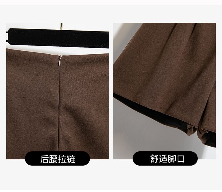 CULLIGEN - Hoge taille, effen, wijde pijpen shorts