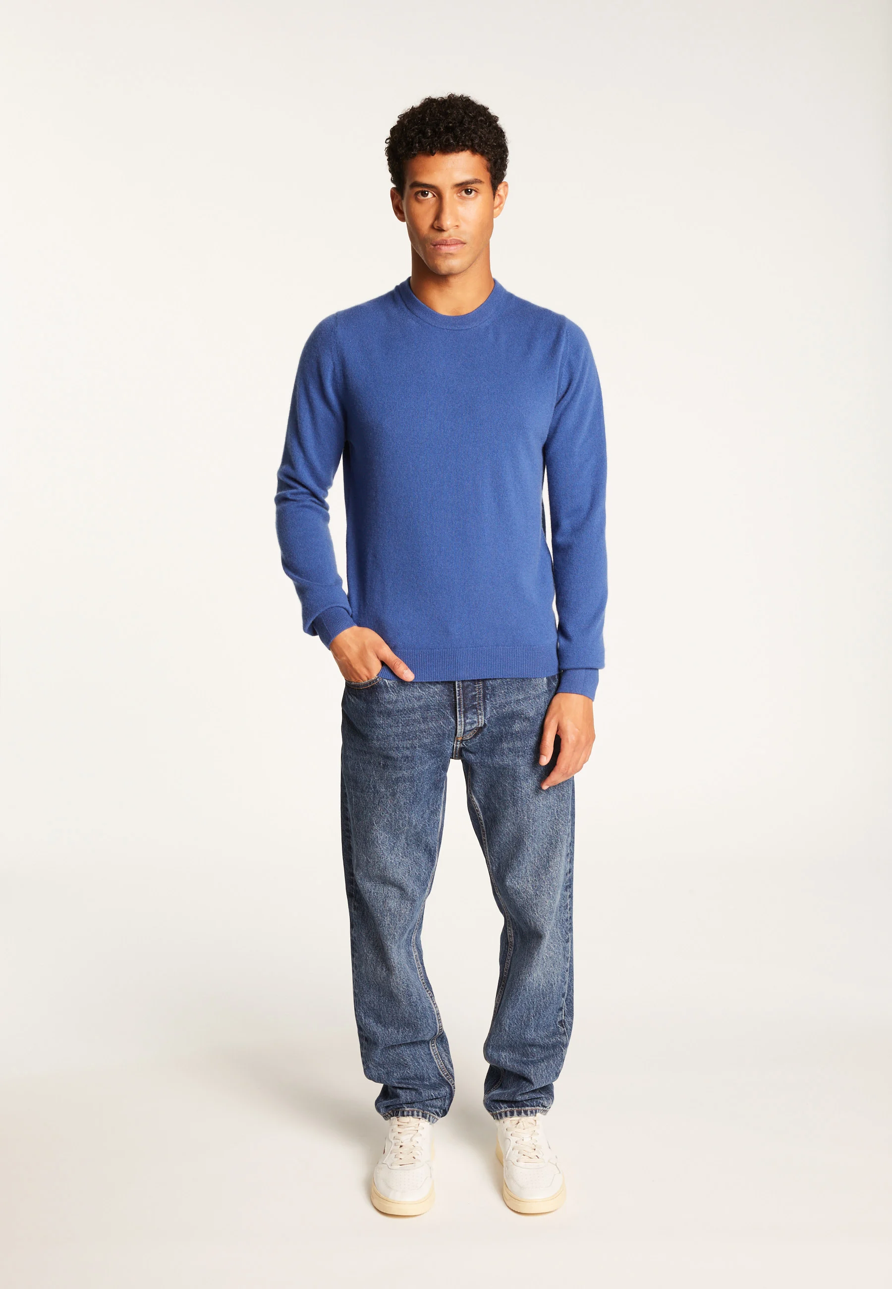 EVAINAH24 - Pull col rond en cachemire | Bleu