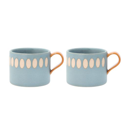 Villa Collection 2-pak Krus, Blue/Amber, 0,2L