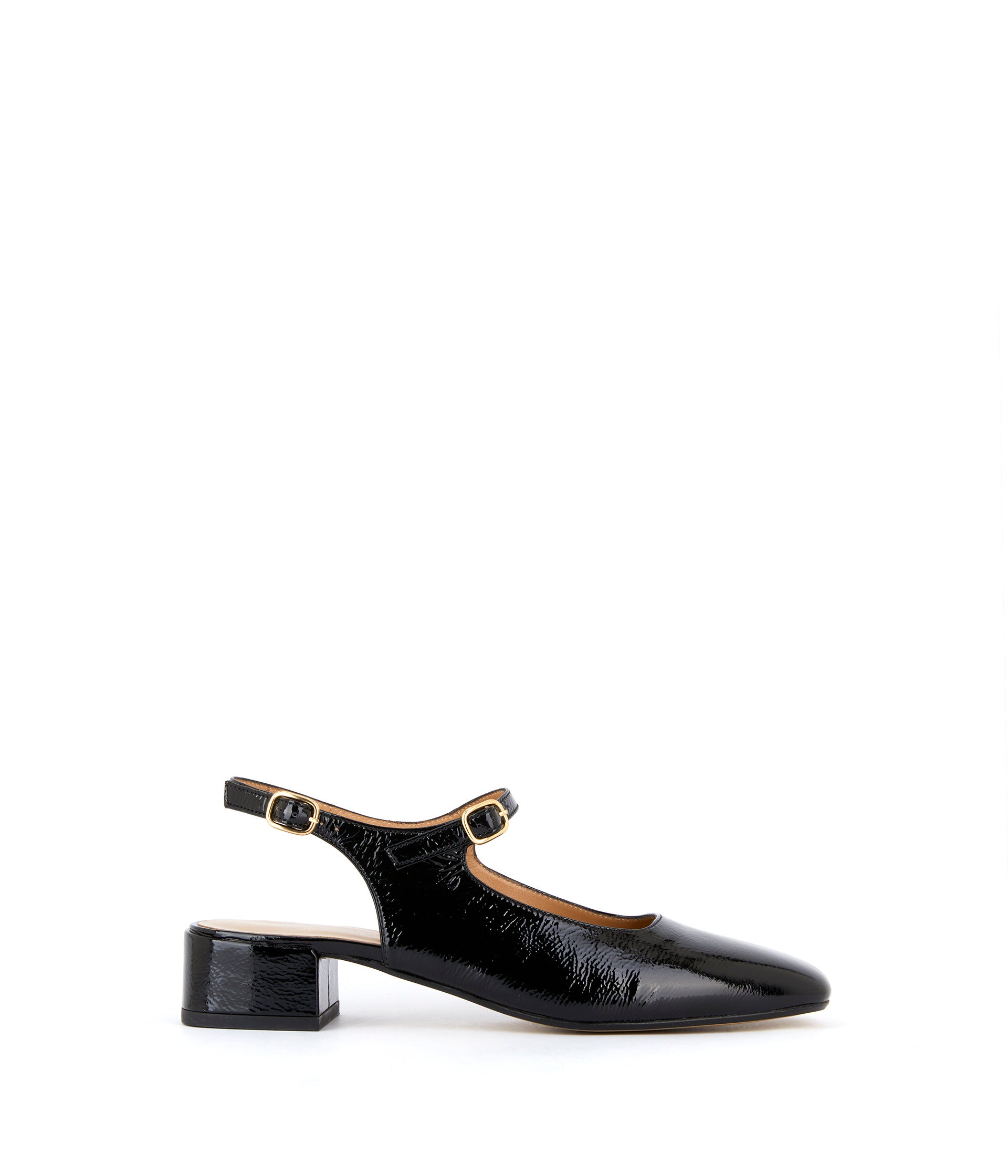 Slingbacks vernies noires Clarissa