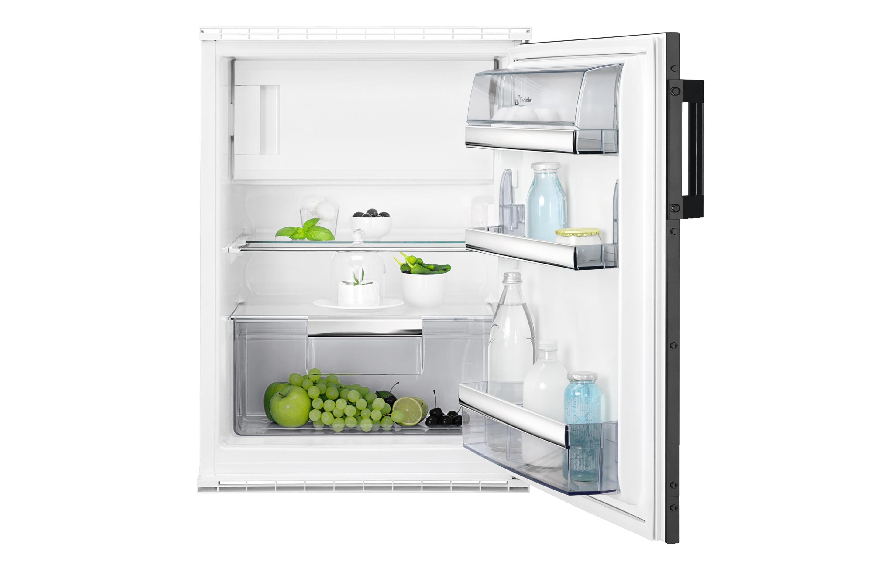 Einbaukühlschrank EK136SLSW Braun, Tür links (wechselbar)<br>Einbaukühlschrank mit Dekorfronttür (keine Dekorplatte notwendig)