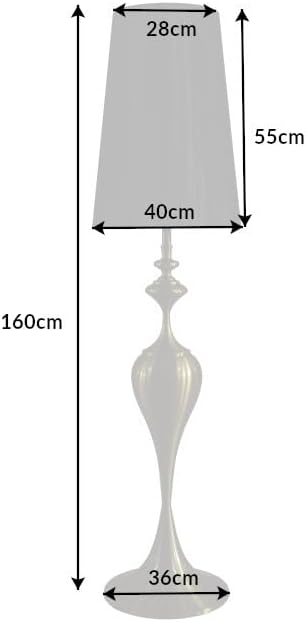 riess-ambiente.de Edle Design Stehlampe LUCIE 160cm schwarz gold gebürstet Barock Stil Stehleuchte Wohnzimmerleuchte