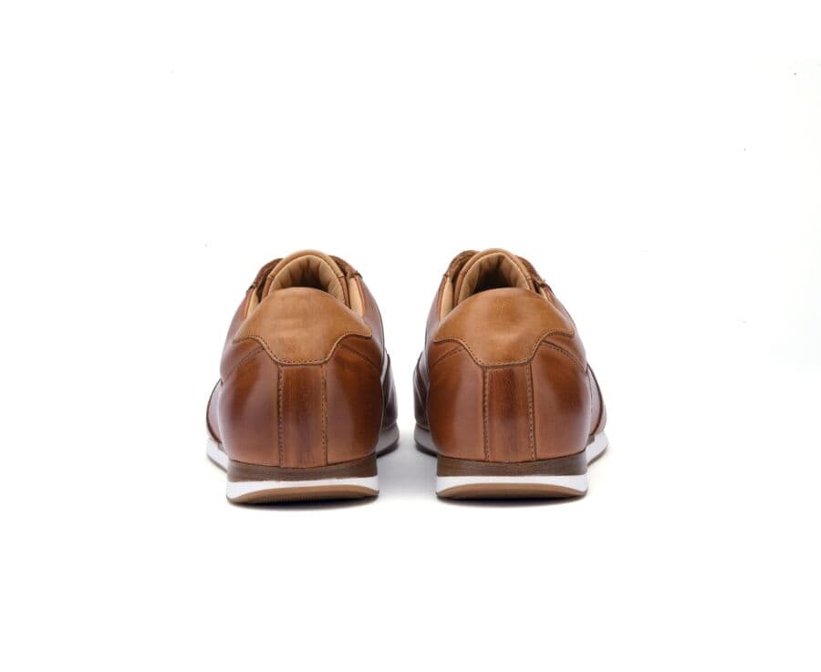 Sneakers homme cuir Châtaigne Patiné - BELBARA