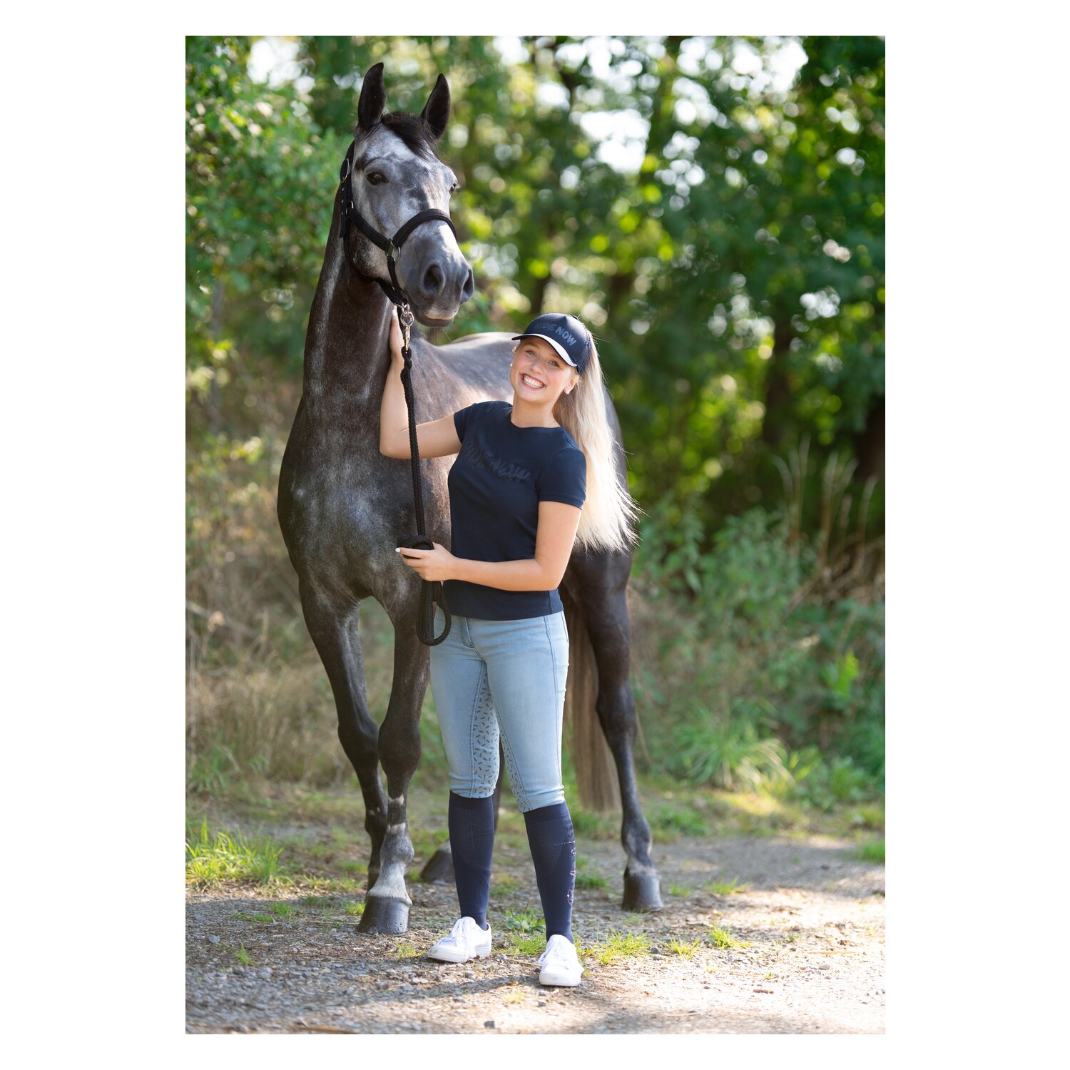 RIDE now Thinsocks mit Glitzerschriftzug - navy