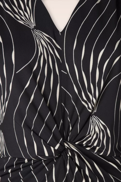 K-Design Kayla Midaxi jurk in zwart en wit