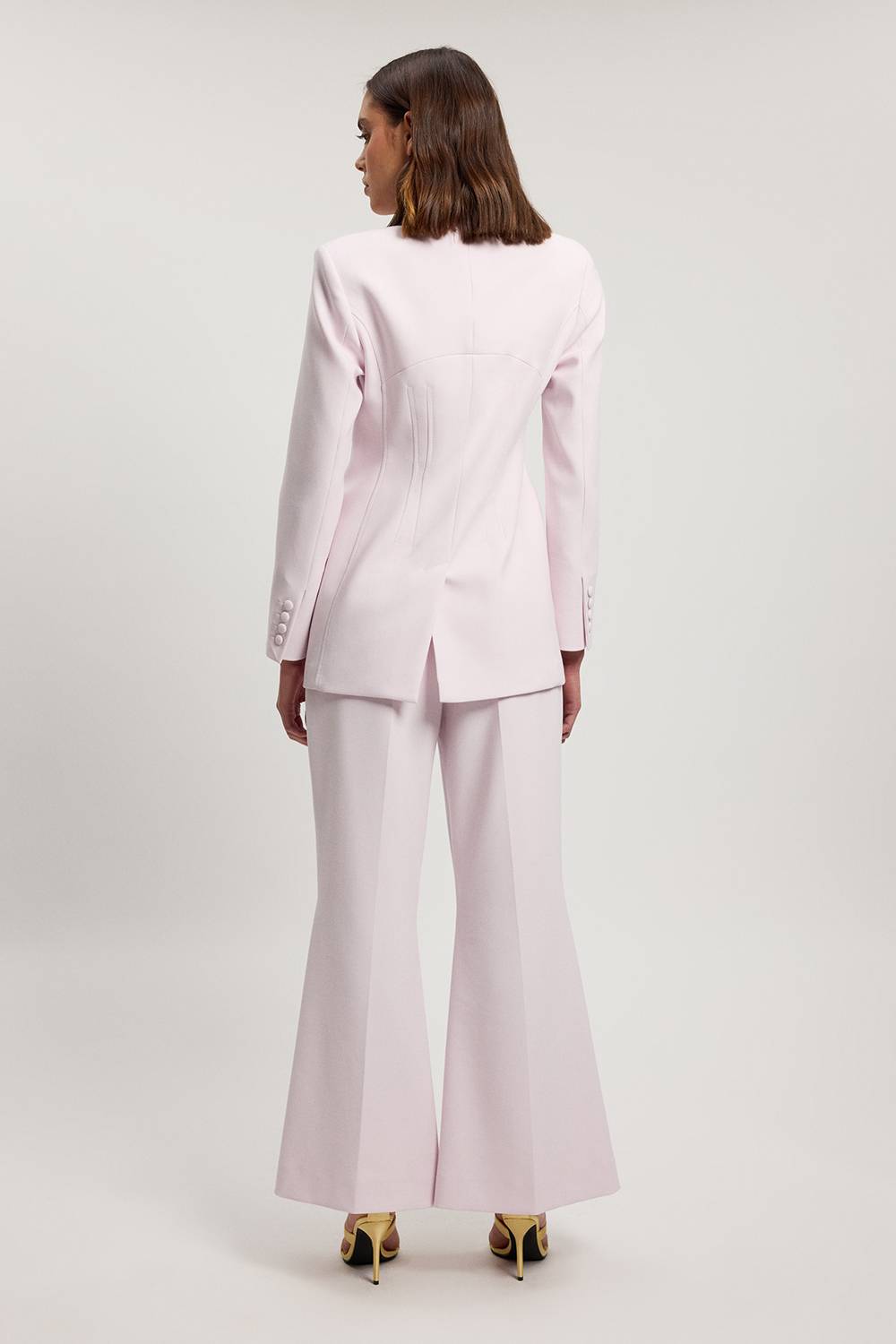 KarenMillen Pantalon Tailleur Petite Compact Stretch À Jambe Large