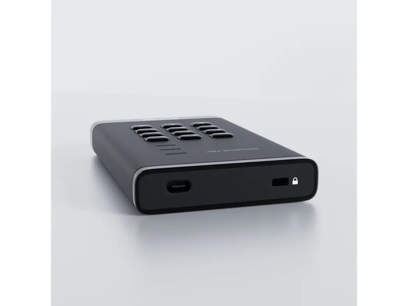 iStorage diskAshur PRO³ - Harddisk - krypteret - 1 TB - ekstern (bærbar) - USB 3.2 Gen 1 (USB-C stikforbindelse) - 256-bit AES-XTS, FIPS 197 PUB, 256-bit AES-CBC, 256-bit AES-ECB - FIPS (Federal Information Processing Standards) - TAA-kompatibel