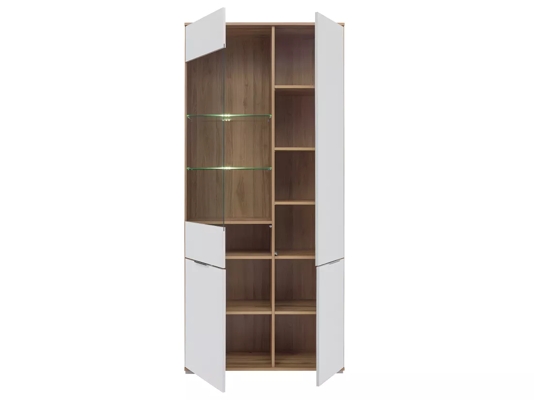 Vaisselier 4 portes Selma Blanc et Bois