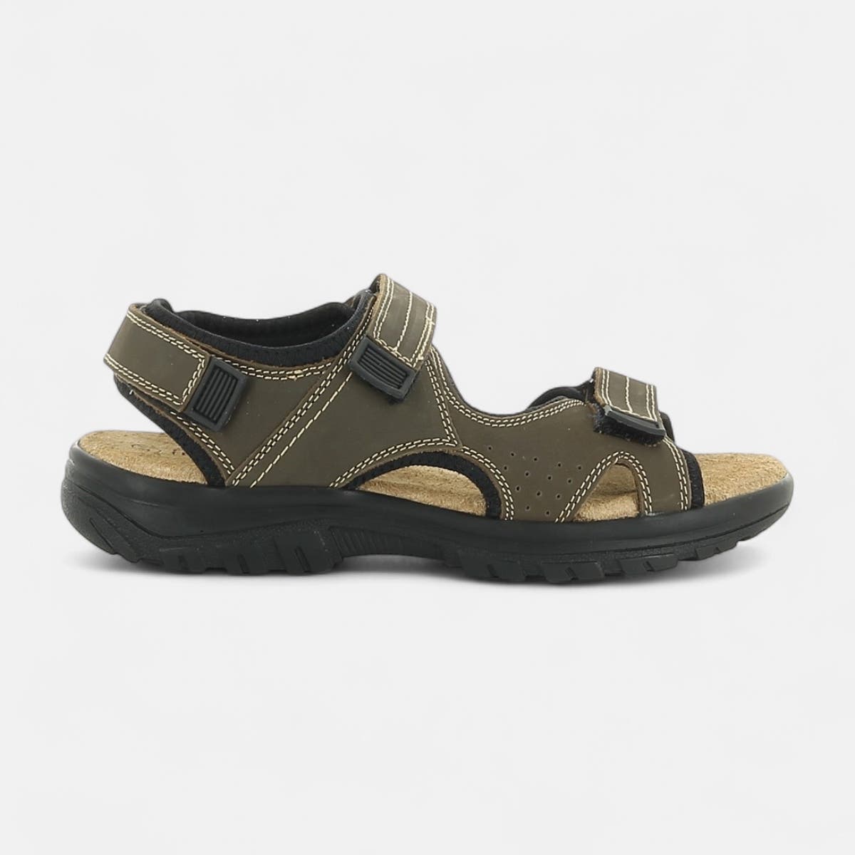 Nu-pieds confort Homme en cuir marron