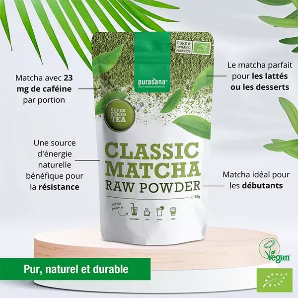 Pó orgânico Purasana Matcha Classic 75g