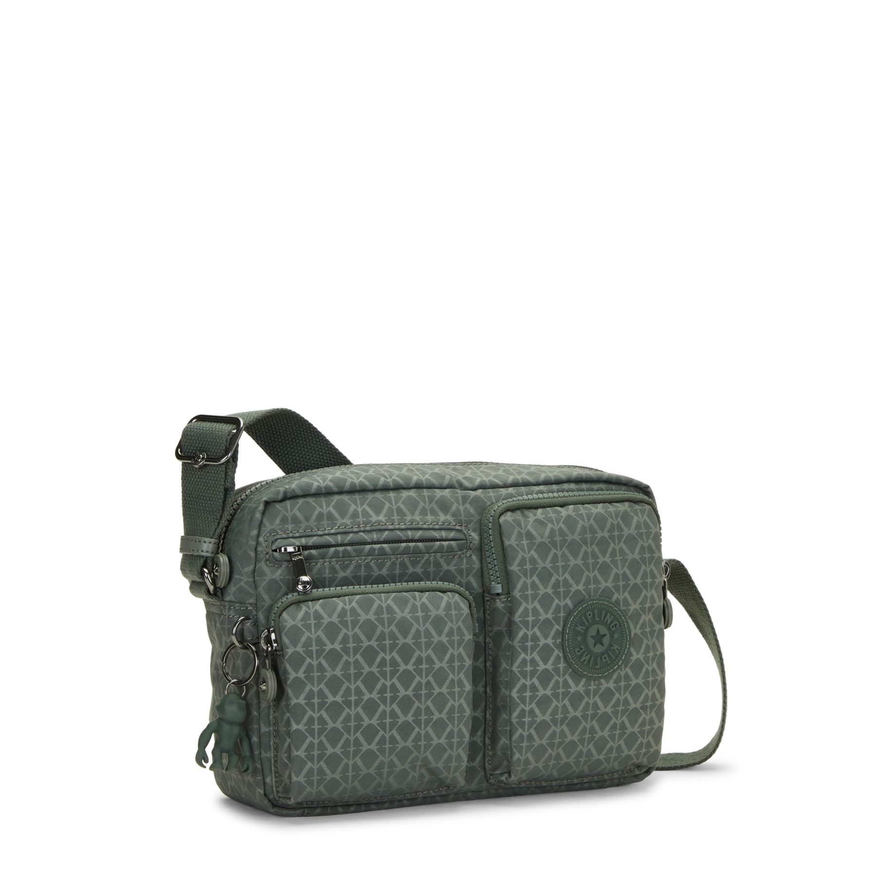 ALBENA M Sac à Bandoulière de Taille Moyenne Multi-Compartiments - Sign Green Embosse